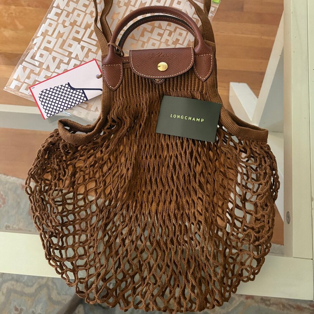 Longchamp Le Pliage Filet Large Knit Bag (Brand New)